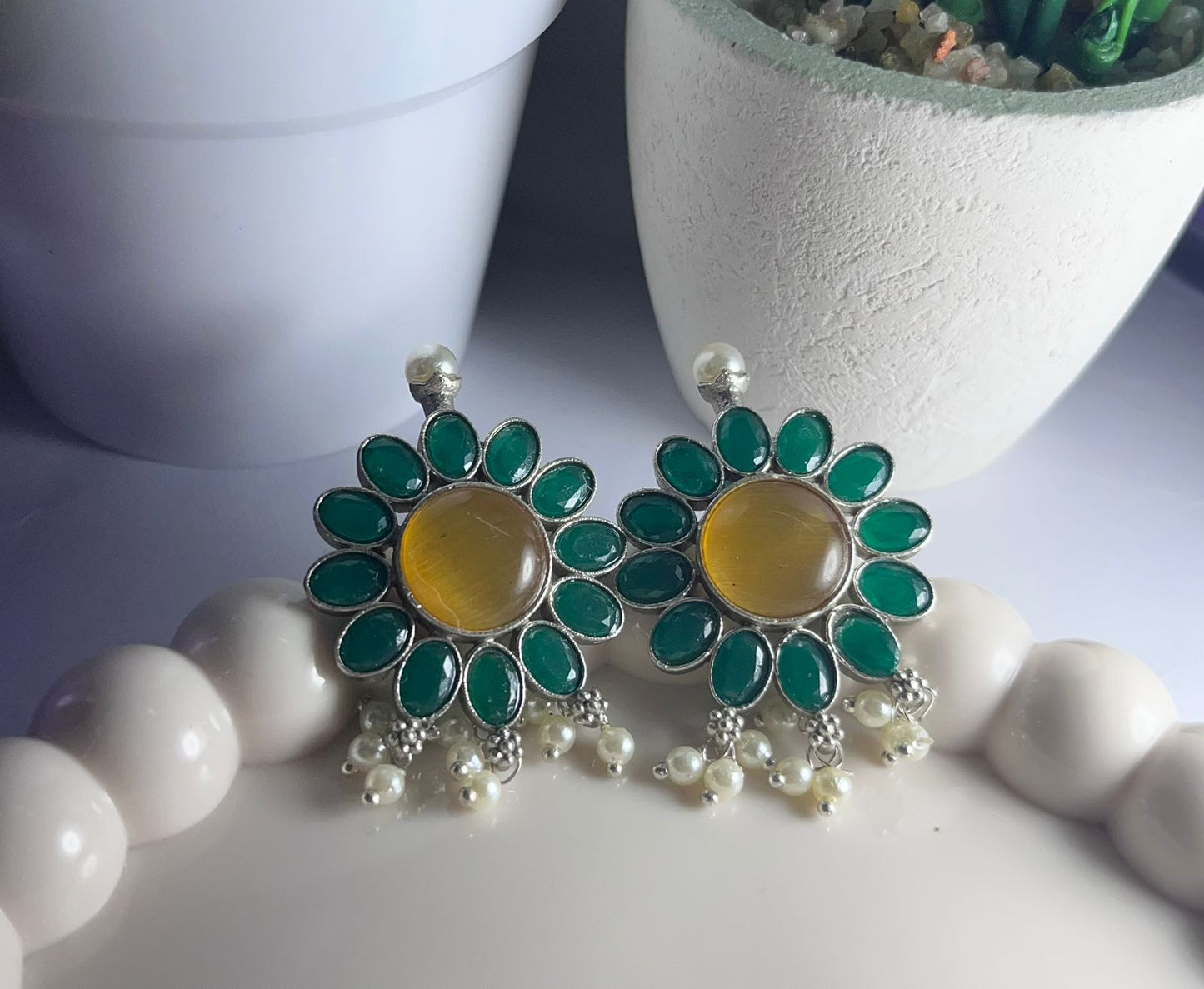 Silver Plated Floral Studs