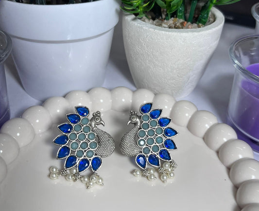 Peacock Stone Studs