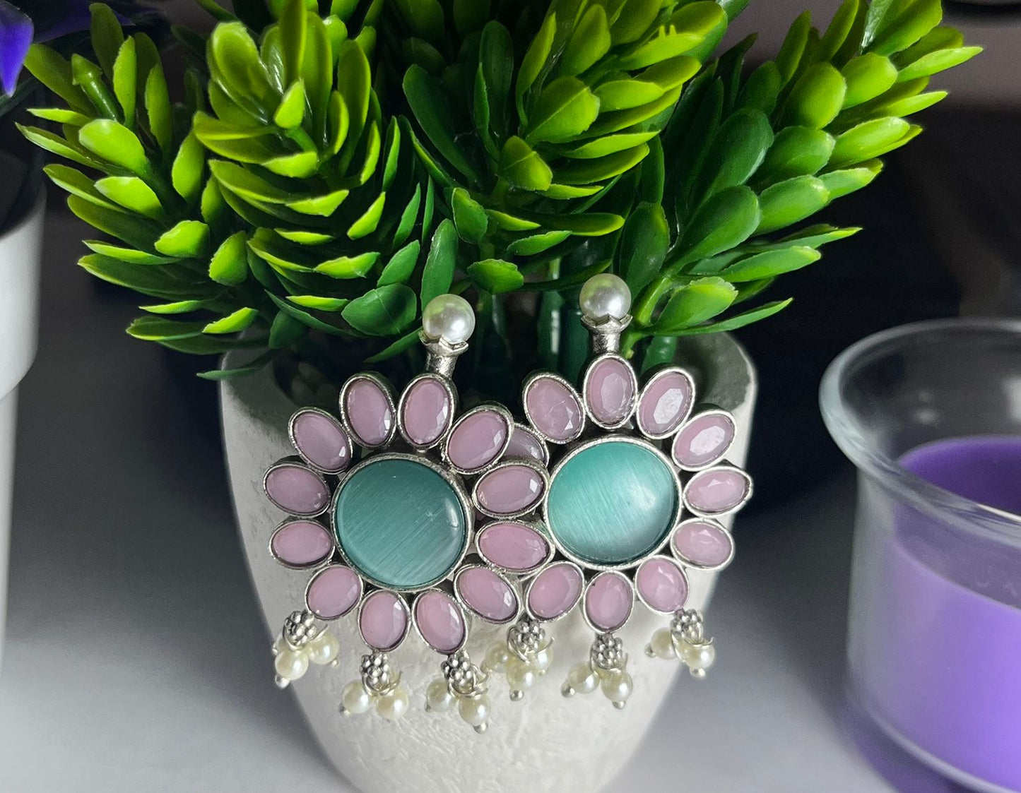 Silver Plated Floral Studs