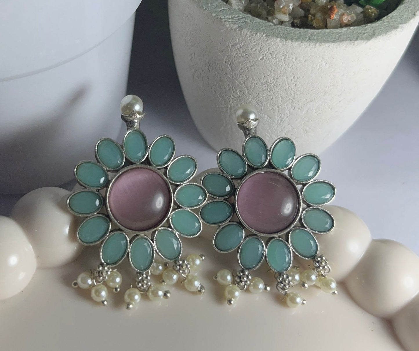 Silver Plated Floral Studs