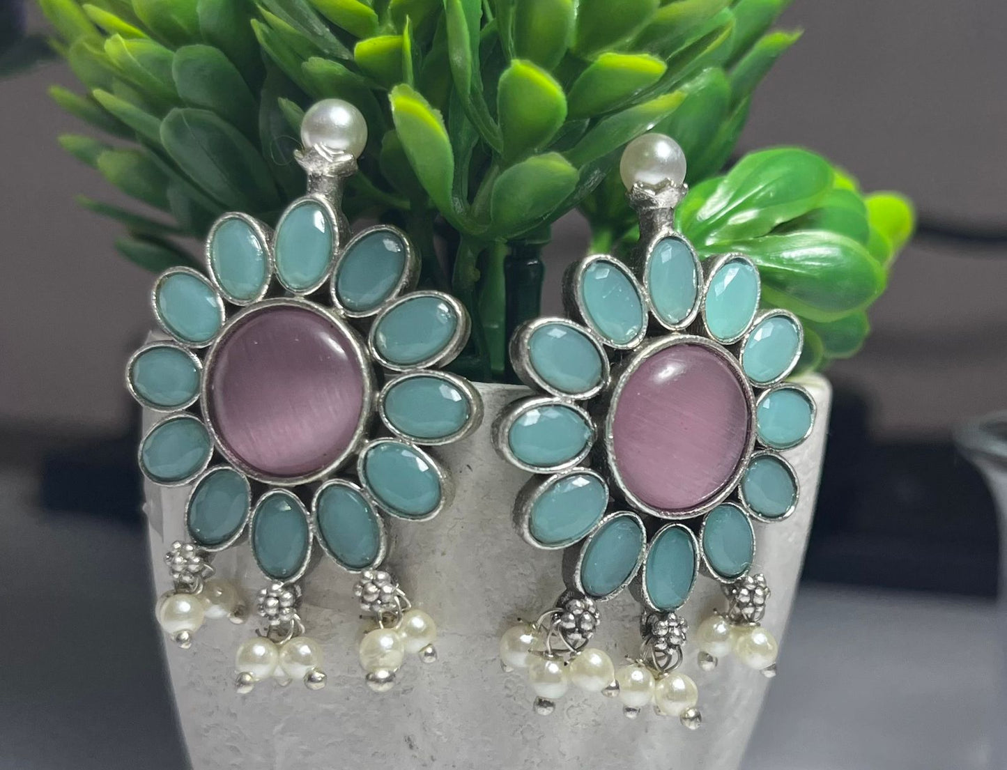 Silver Plated Floral Studs