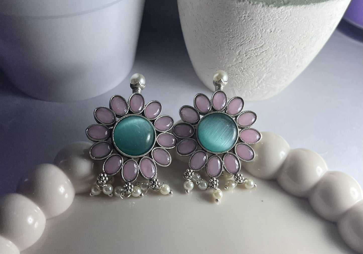 Silver Plated Floral Studs