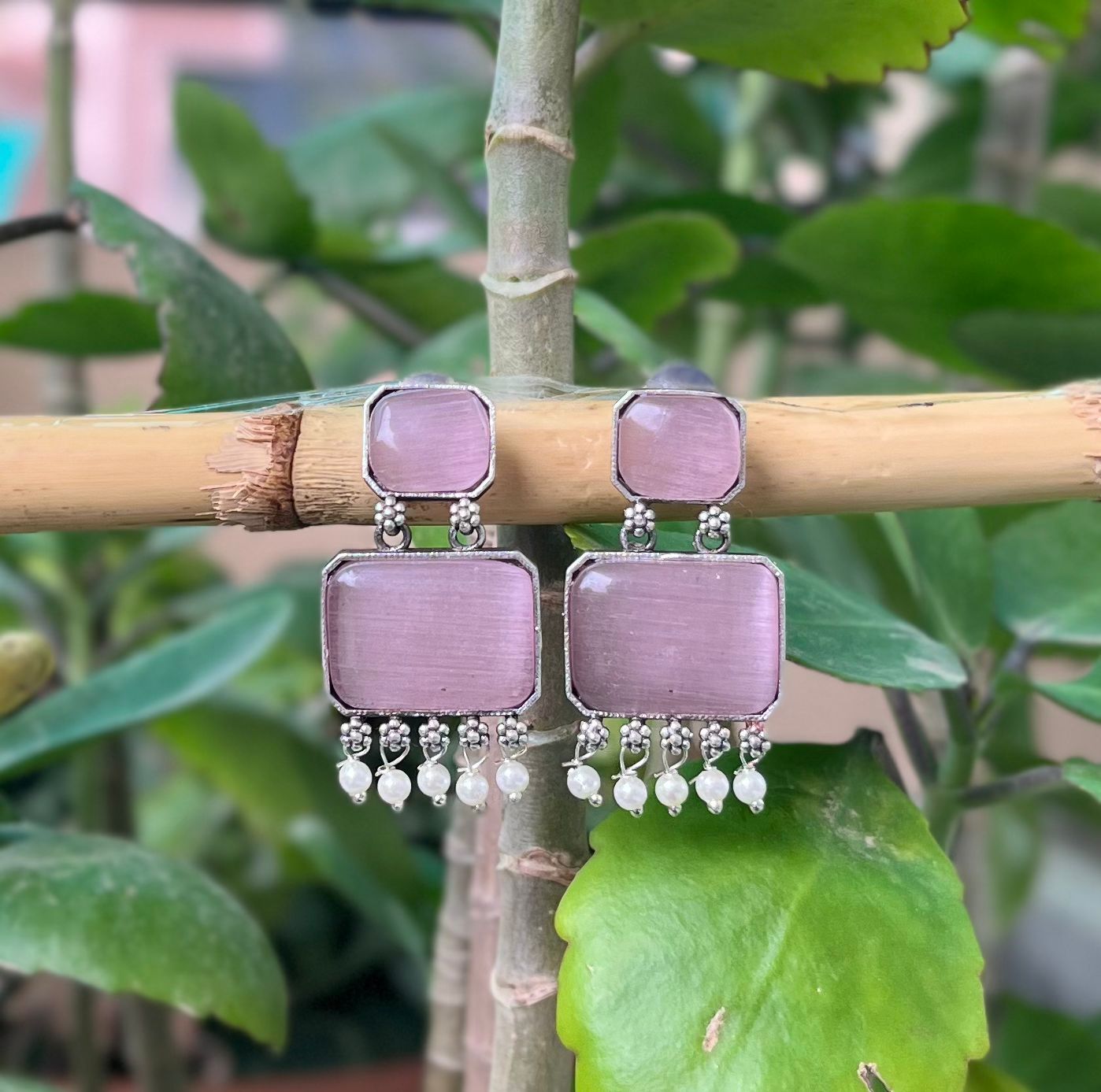 Square Stone Danglers